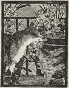 Die Katze und die Blumen von Édouard Manet