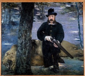 Monsieur Pertuiset, ein Jäger, der neben einem Löwen, seiner Jagdtrophäe, posiert