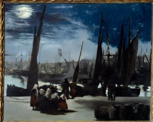 Mondschein im Hafen von Boulogne von Édouard Manet