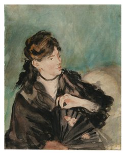 Porträt von Berthe Morisot mit einem Fächer von Édouard Manet