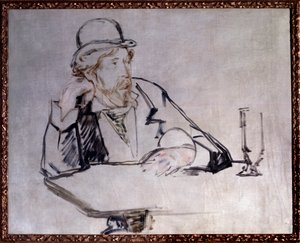 Porträt des irischen Romanautors Georges Moore im Café von Édouard Manet