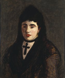 Spanische Frau mit schwarzem Kreuz von Édouard Manet