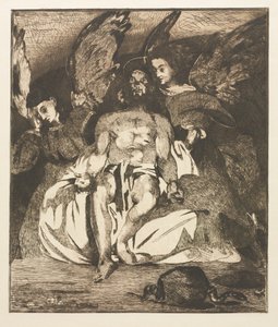 Der tote Christus mit Engeln