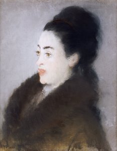 Frau im Pelzmantel im Profil, 1879 von Édouard Manet
