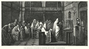 Synagoge während einer Torah-Lesung