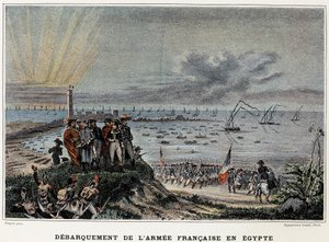 Landung der französischen Armee in Ägypten - in „Victoires et Conquêtes des Armées Françaises“, Paris, n.d. von Edouard Pingret
