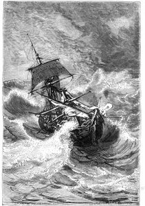 Vignette aus Jules Vernes Buch „Die Kinder des Kapitän Grant, Reise um die Welt“, 1867 von Edouard Riou