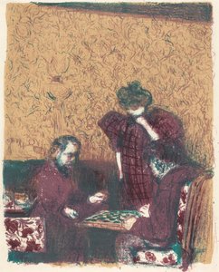Damespiel La partie de dames, 1897-1898 veröffentlicht 1899 von Edouard Vuillard