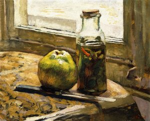Ein Glas Gurken und Apfel, 1889-90