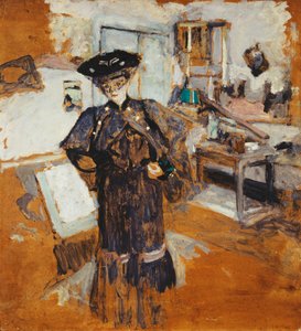 Dame mit Schleier, Hände in den Hüften von Edouard Vuillard