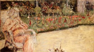 Mme Hessel in Cezannes Garten in Vaucresson, ca. 1920