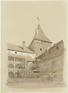 Der Hof des Schlosses Neidenburg von Eduard Gaertner