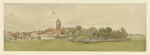 Norddeutsche Ortschaft mit Kirche von Eduard Gaertner
