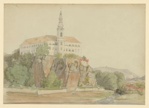 Schloss am Fluss (Donau?) von Eduard Gaertner