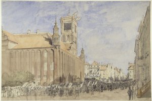 Thorn (Toruń), ehem. Regierungsbezirk Marienwerder (Województwo Kujawsko-Pomorskie). Einweihung des Kopernikusdenkmals am Rathaus von Eduard Gaertner