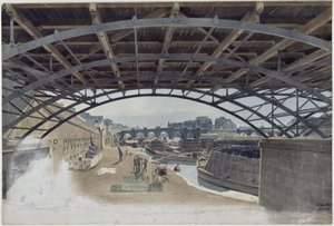 Unter der Pont des Arts mit Blick auf Pont-Neuf und die Seine-Insel in Paris von Eduard Gaertner
