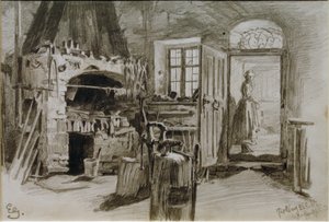 Waffenschmiede in Polling von Eduard von Grutzner