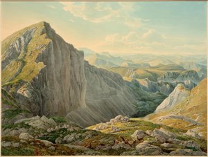 Der Große Höllstein mit der Aussicht gegen Mariazell von Eduard Gurk