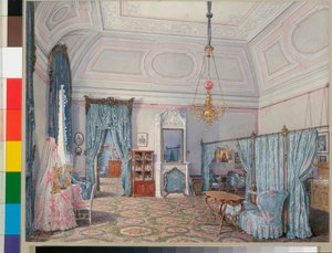 Interieurs des Winterpalastes - Das Schlafzimmer der Großfürstin Maria Alexandrowna