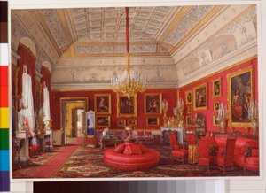 Interieur des Winterpalastes: Das erste reservierte Apartment - Das große Arbeitszimmer von Großfürstin Maria Nikolajewna von Eduard Hau