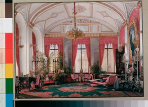 Interieurs des Winterpalastes - Das Himbeerzimmer der Kaiserin Maria Alexandrowna