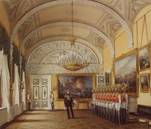 Innenräume des Winterpalastes. Der Wachraum, 1864 von Eduard Hau