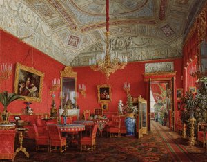 Innenräume des Winterpalastes. Der große Salon von Kaiserin Alexandra Fjodorowna von Eduard Hau