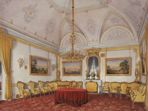 Interieurs des Winterpalastes. Das dritte reservierte Apartment. Das Wohnzimmer