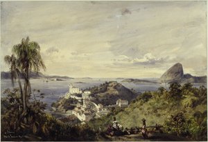 Bucht von Rio de Janeiro mit Corcovado von Eduard Hildebrandt