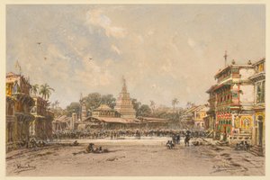 Straße in Bombay von Eduard Hildebrandt