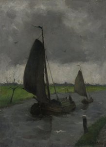 Wasserlauf mit Segelbarken