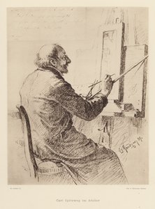 Porträt von Carl Spitzweg, deutscher Romantiker von Eduard von (after) Grutzner