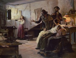 Die Familie des Anarchisten am Tag seiner Hinrichtung