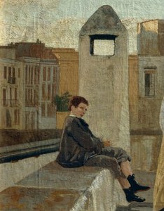 Die Terrasse (Detail) von Eduardo Dalbono