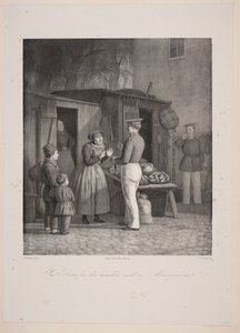 Ein Russe, der mit einer Amagerfrau handelt