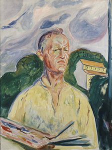 Selbstporträt mit Palette von Edvard Munch