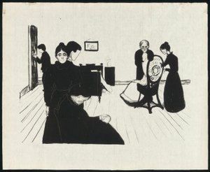 Der Tod im Krankenzimmer von Edvard Munch