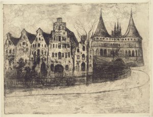 Lübeck (Das Holstentor) von Edvard Munch