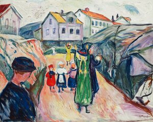 Straße in Kragero von Edvard Munch