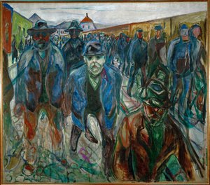 Arbeiter auf dem Heimweg von Edvard Munch