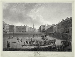 Ansicht des Hanover Square, graviert von Robert Pollard (1755-1838) und Francis Jukes (1747-1812) 1787