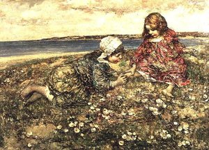 Primeln sammeln von Edward Atkinson Hornel