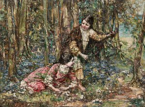 Mädchen im Wald von Edward Atkinson Hornel