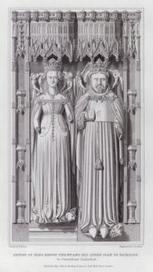 Abbild von König Heinrich IV. und seiner Königin Johanna von Navarra in der Kathedrale von Canterbury (Gravur)