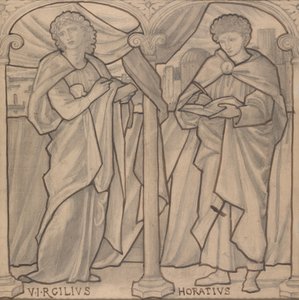 Vorbereitender Entwurf für ein Buntglasfenster, Virgil und Horace