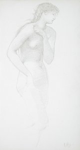 Stehender weiblicher Akt von Edward Burne-Jones