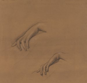 Studien für eine Hand in The Godhead Fires von Edward Burne-Jones