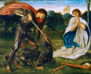 Der Kampf: St. Georg tötet den Drachen VI von Edward Burne-Jones