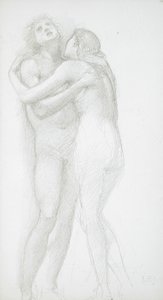 Zwei umarmende Nackte von Edward Burne-Jones