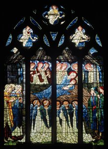 Harwarden, St Deiniol, Morris & Co., Edward Burne-Jones, Die Geburt Christi von Edward Burne Jones